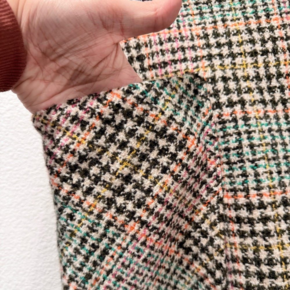 Maeve Anthropologie Tweed Plaid Mini Skirt 8 | Parisian Old Money Preppy Coastal - Picture 4 of 10